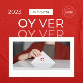 Kırmızı Fotoğraf Farkındalık Seçim Instagram Gönderisi